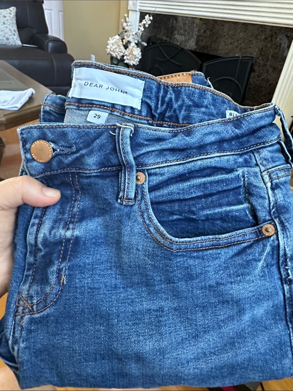Dear John Mid Blue Denim Jeans - Five Pocket Style, like new worn one time.